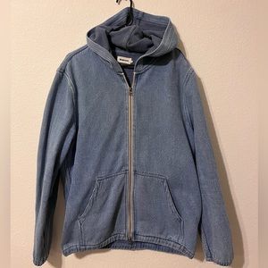 Taylor Stitch Riptide Denim Zip Hoodie